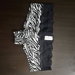 Zebra Print Lace Trim Top